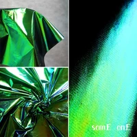 reflective polyester fabric green gradient waterproof diy stage background cosplay decor bags skirt clothes designer fabric