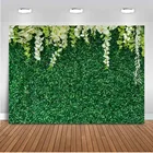 Фон для фотосъемки с изображением зеленой травы, Свадебный цветочный фон для студийной портретной съемки, украшение для свадебной фотосъемки