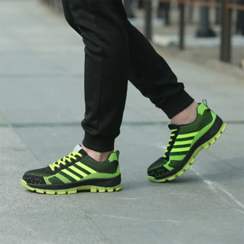 

Men's Breathable Steel Toe Cap Work Safety Shoes Outdoor Anti-slip Steel Puncture Proof Construction Safety Shoes Unisex Boots
