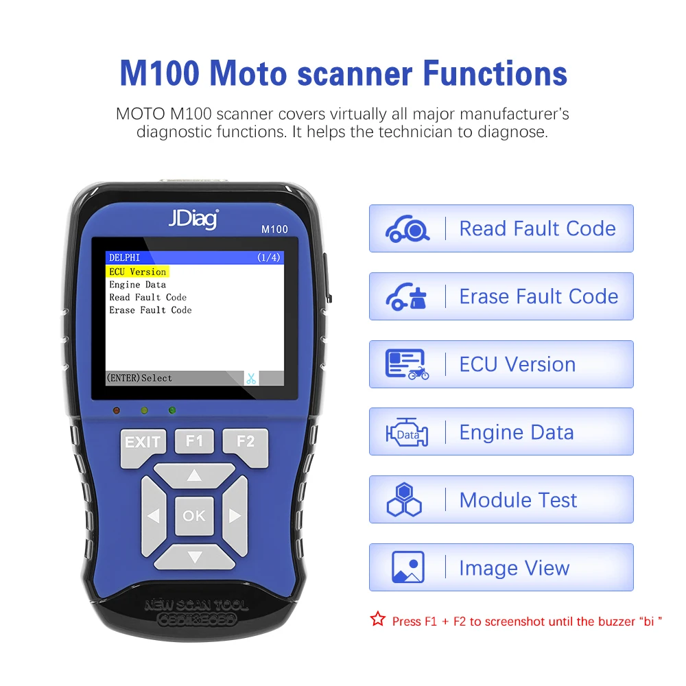 Сканер диагностический JDiag M100 для мотоциклов инструмент сканирования тестер