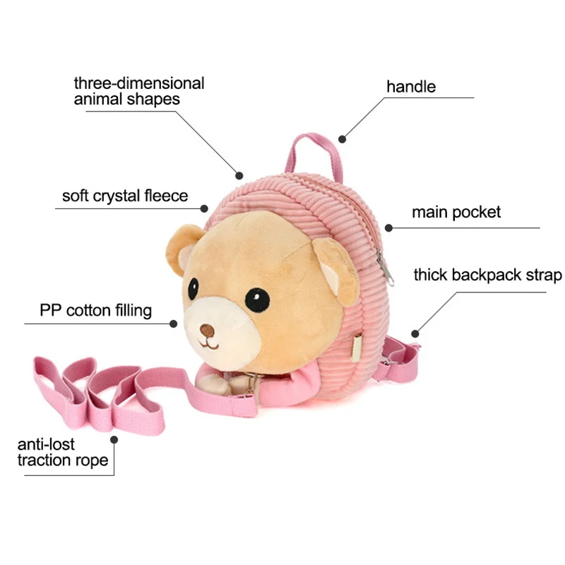Детский рюкзак с защитой от потери плюшевый милыми мультяшными животными и 100 см