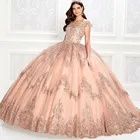 Роскошное бальное платье принцессы, платья для Quinceanera 2021, милые 15 праздничные кружевные тюлевые Корсеты с глубоким вырезом и бусинами, изготовленные на заказ