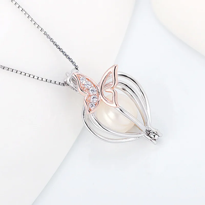 Женский кулон-бабочка CLUCI SC364SB Серебряный кулон с подвеской из розового золота 925