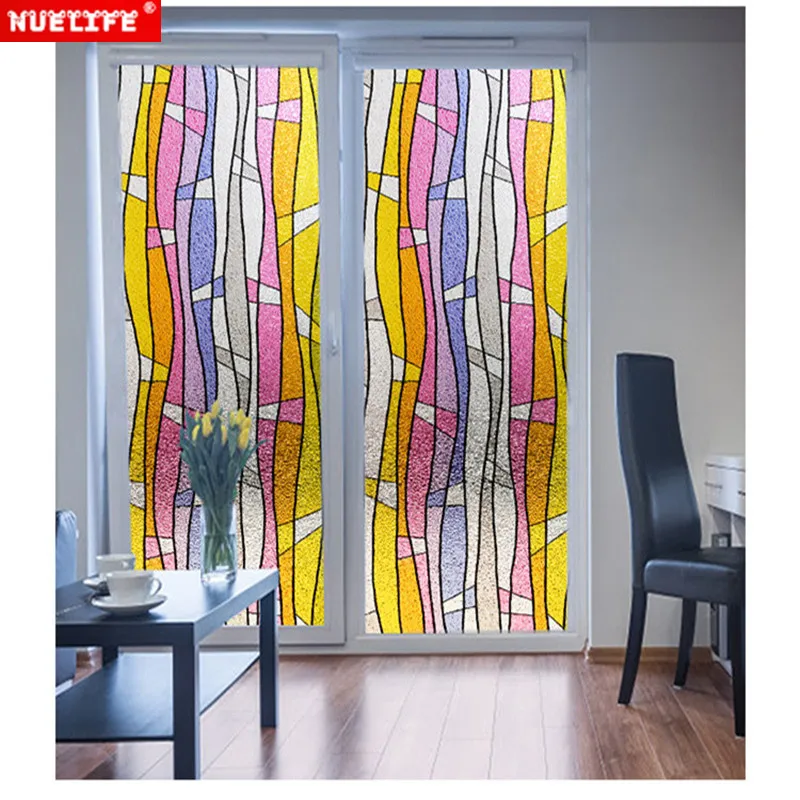 Антиклеевая статическая целлофановая цветная полоса оконная наклейка