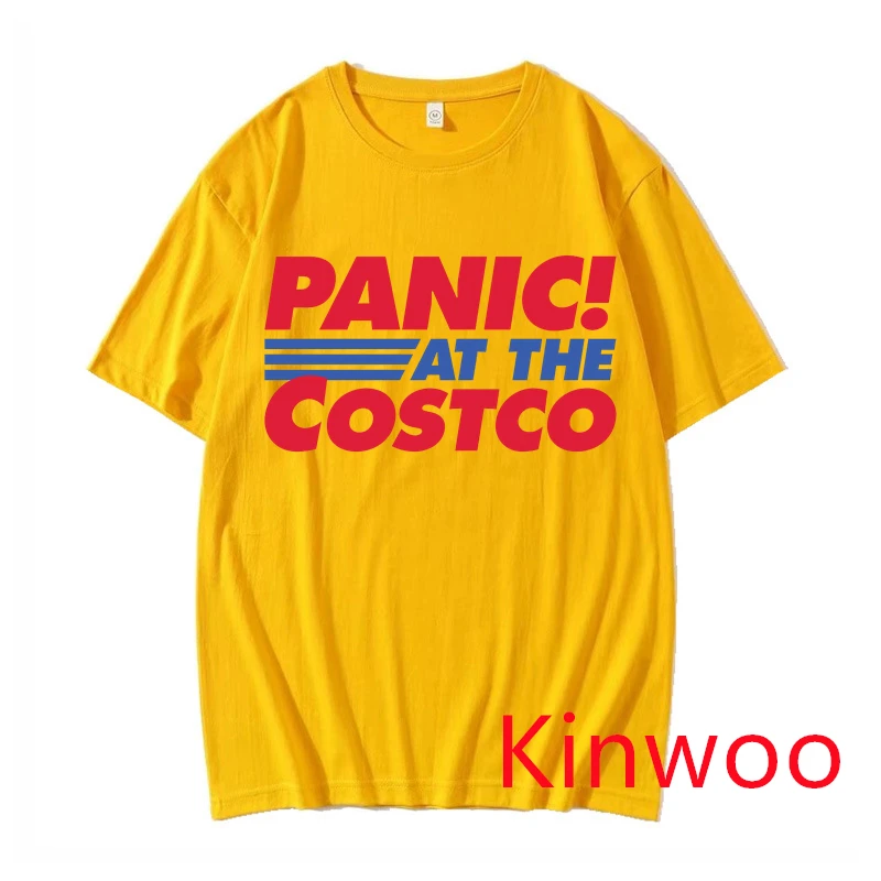 

panic at the costco 2021 New Summer Men Quality Oversized 100%Cotton Round Collars Short Sleeve T-Shirt For Men And Women