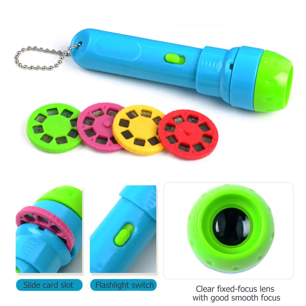

Mini Projector Torch Kids Flashlight Story book Educational Light-up Toys Sleep Light Preschool Fairy Tale Projection Lamp gift