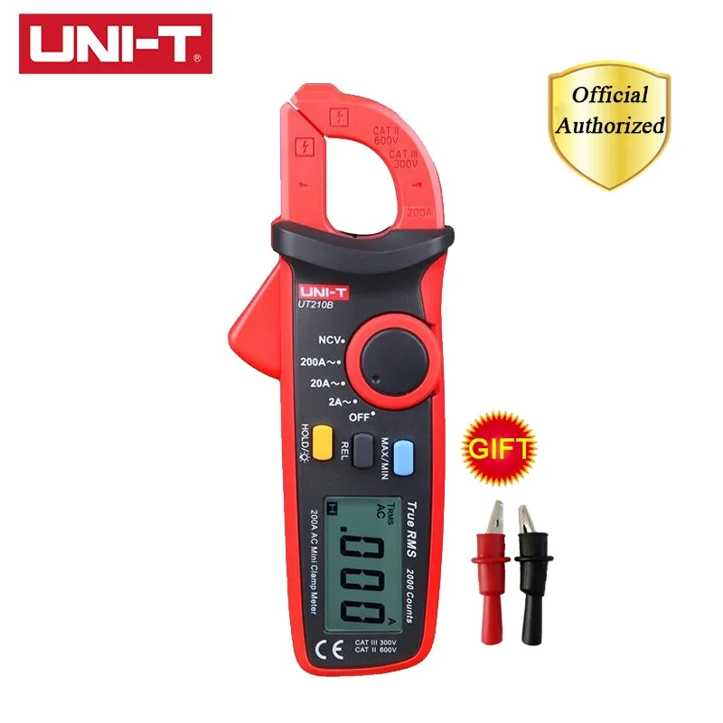 UNI-T UT210A/UT210B/UT210C/UT210D/UT210E True RMS цифровые клещи AC/DC измеритель емкости Бесконтактный мультиметр - Цвет: UT210B
