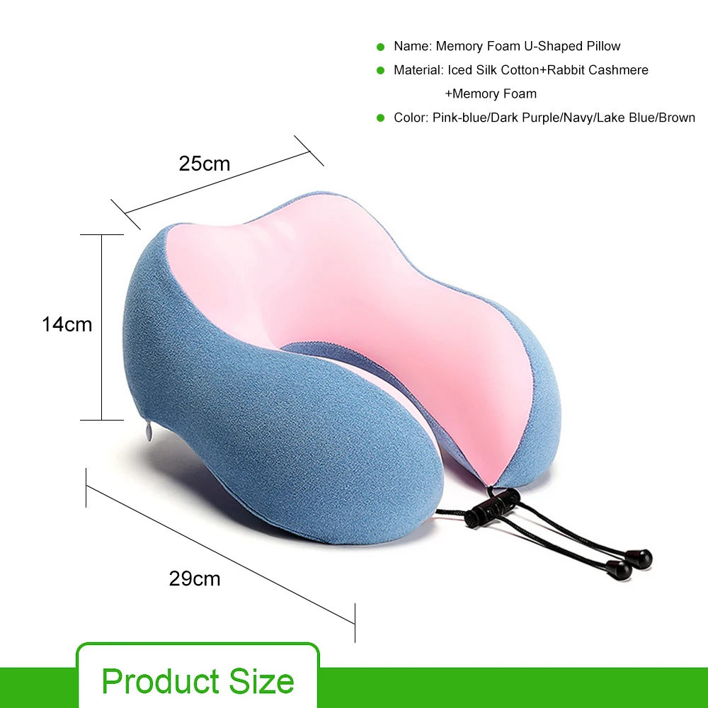 Дорожная подушка для шеи складная воздушная U образной формы надувная