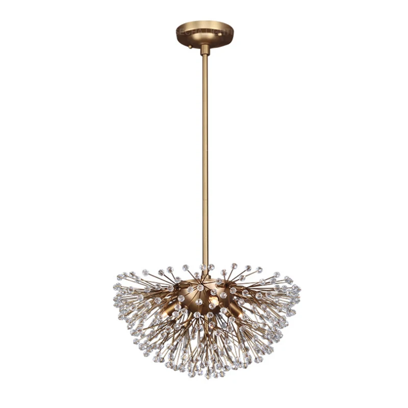 Роскошная Хрустальная подвеска освещение винтажное/античное золото полукруг