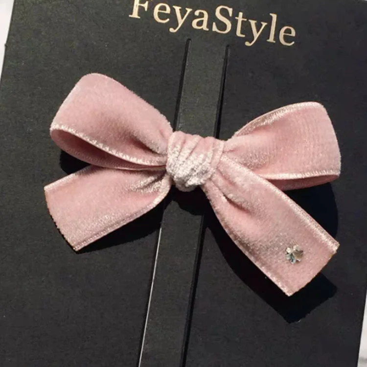 

24 pcs/lot, 3.3" Handtied Velvet Bow Hair Clips , Baby Girls Fabric Hair Bow Clips, Birthday Party Headwear