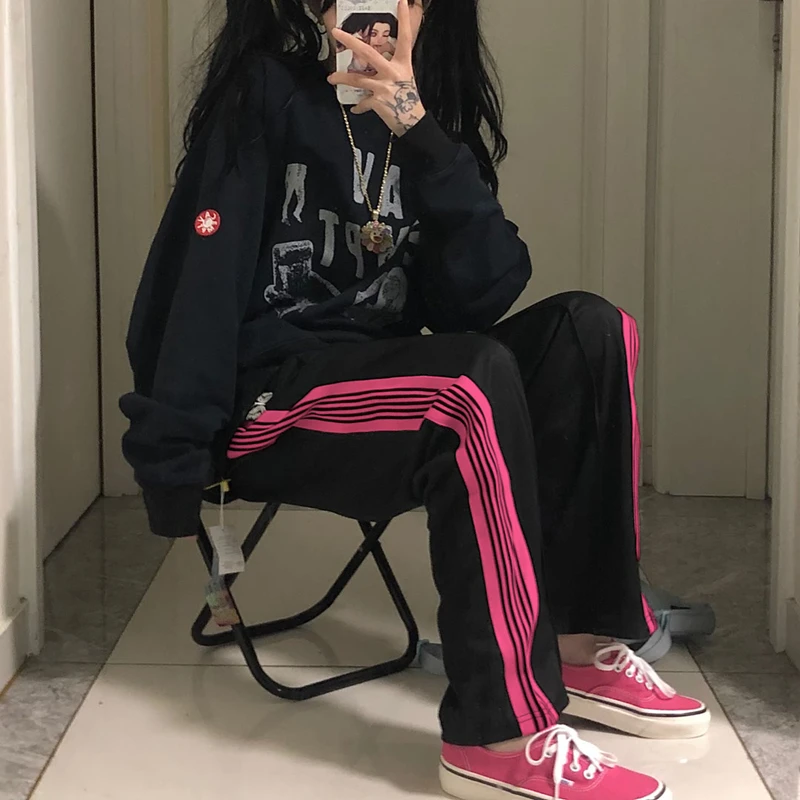 

Super Popular CEC Striped Wide-Leg Pants Women's Pants High Waist Draping All-Match Straight Pants Trendy Ins Spring and Summer