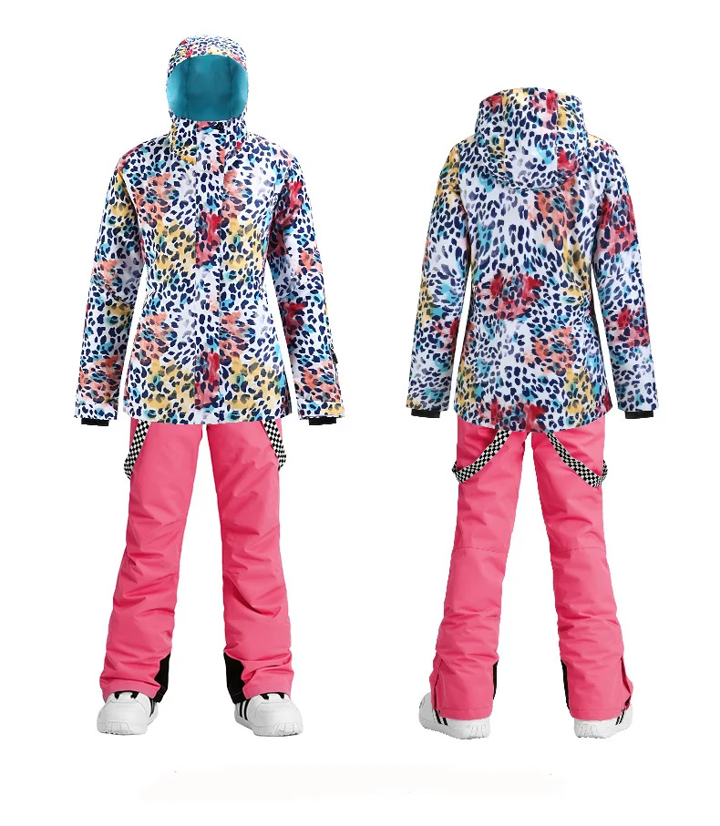 Зимний лыжный костюм женский ветрозащитный для сноуборда на открытом воздухе