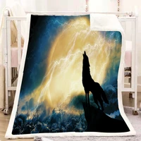 wolf sherpa tiger throw blanket winter wolves animal comfy reversible blanket lightweight soft thick warm blanket