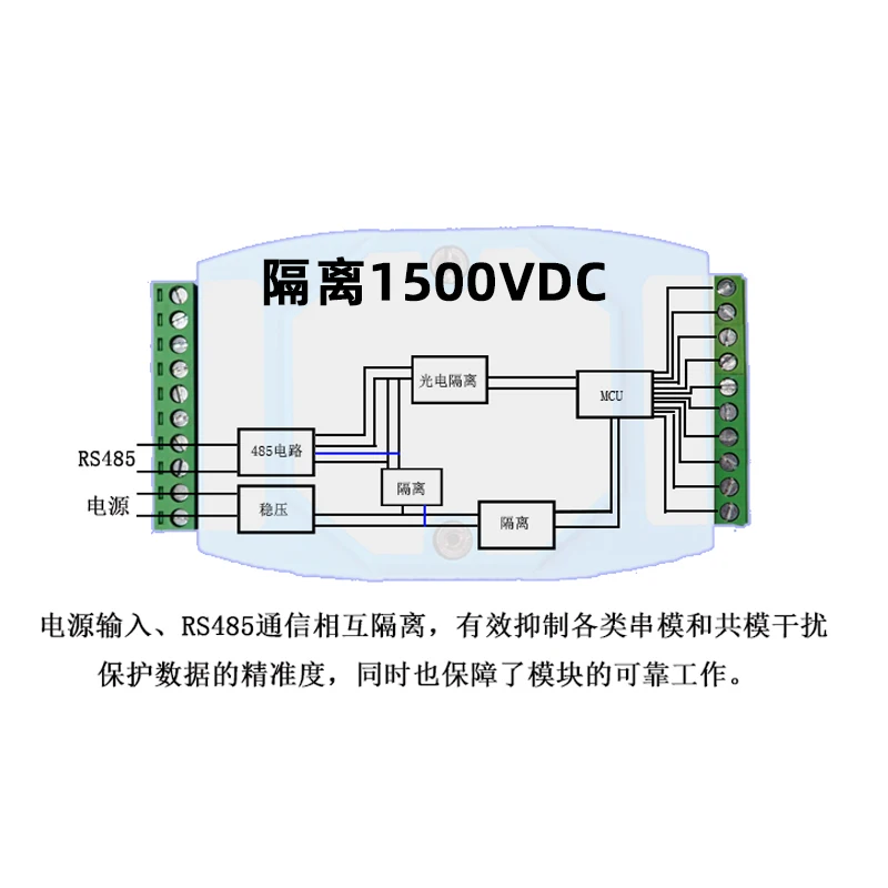 

4 channel temperature transmitter pt100 platinum thermal resistance acquisition module pt100 to RS485 industrial isolation type