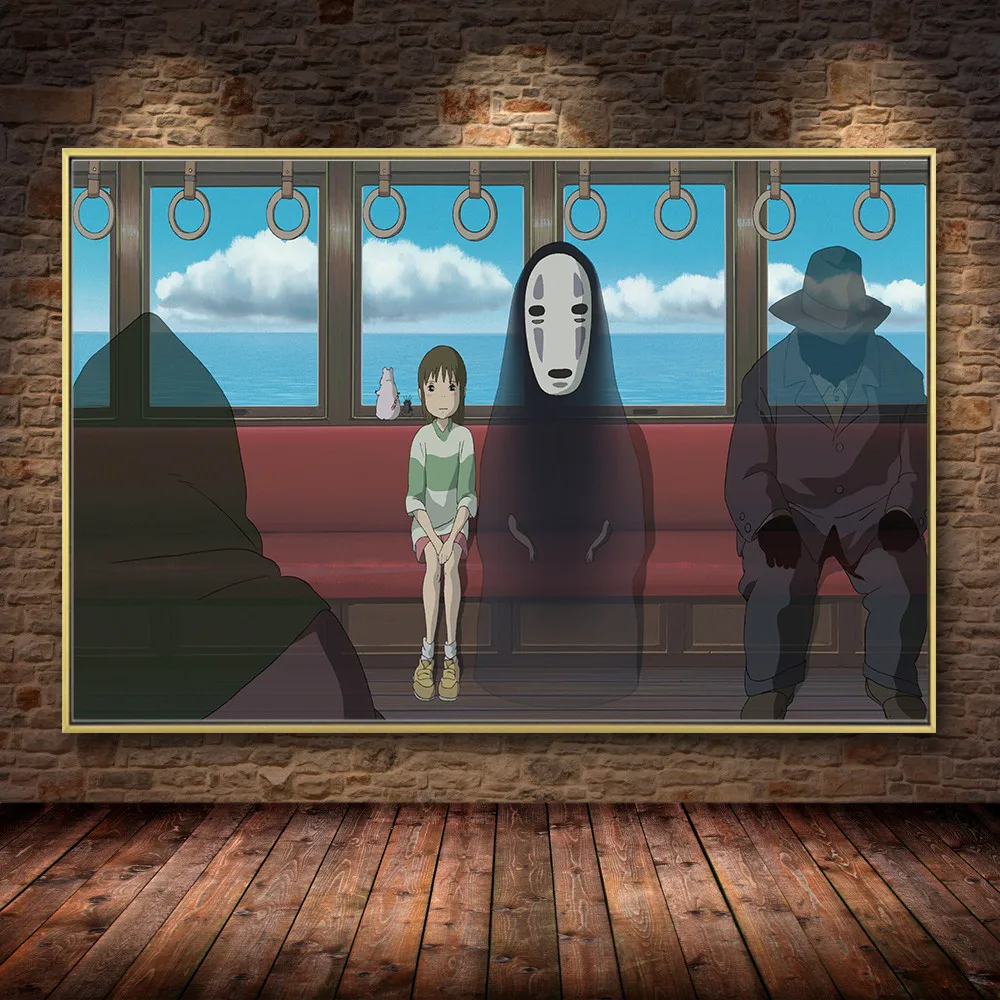 

Spirited Away Vintage Classic Japanese Anime Cartoon Poster and Prints Canvas Painting Art Wall Pictures Living Room Home Decor