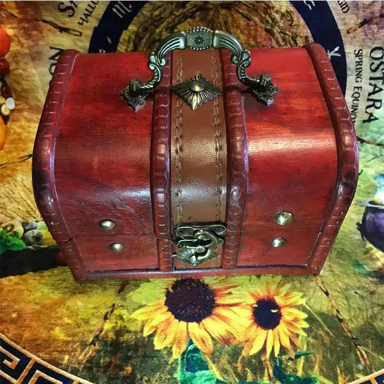 

Винтажная деревянная коробка для хранения, старая модель, подвеска-Маятник из хрусталя, коробка для хранения, коробка для сокровищ коробка ...