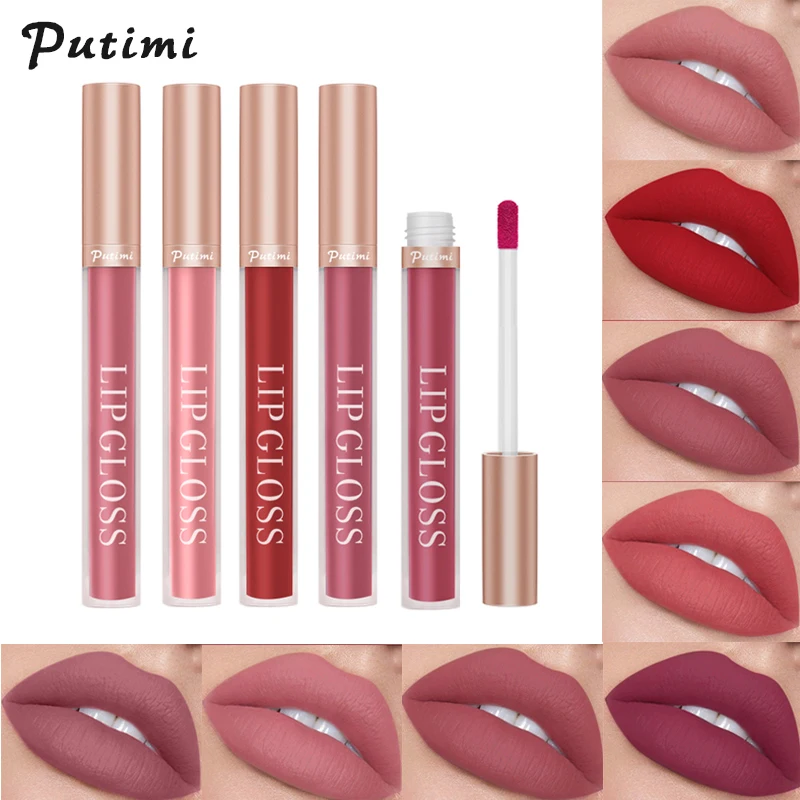 Антипригарная губная помада PUTIMI с чашкой для блеска губ матовая бархатная