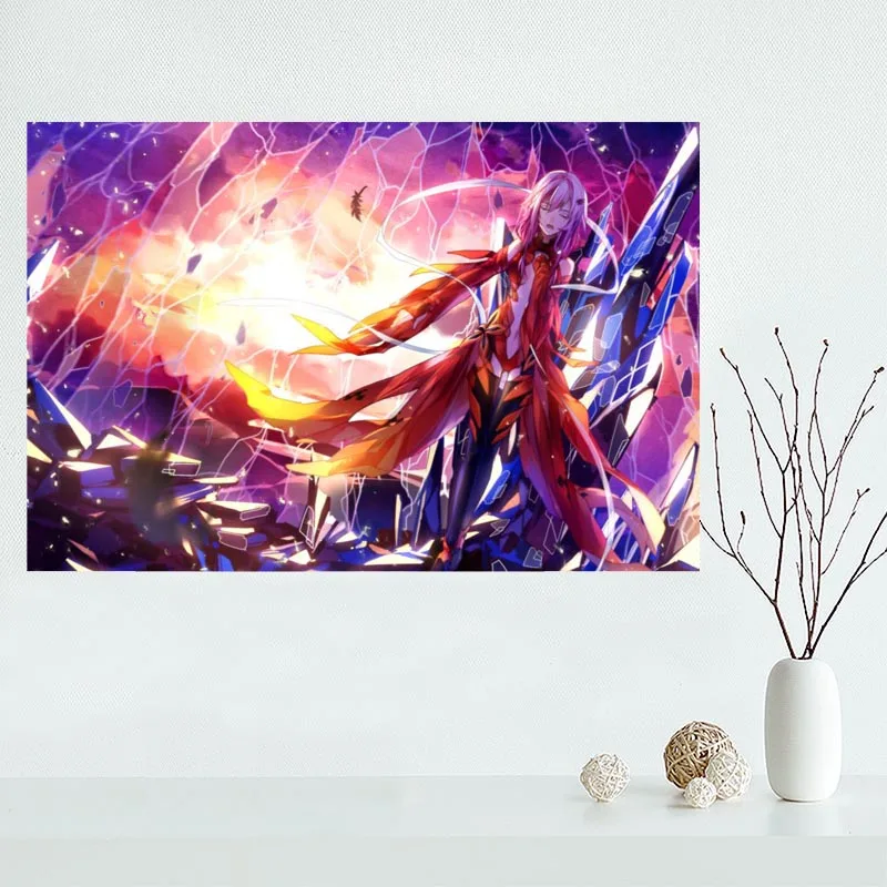

New arrival Custom Guilty Crown Canvas Painting Poster Cloth Silk Fabric Wall Art Poster for Fashion Home Decor