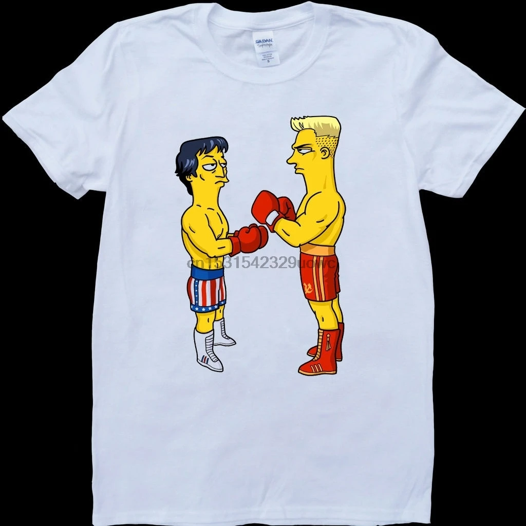 Rocky and Ivan Drago мужская белая футболка для мужчин мужские футболки модные