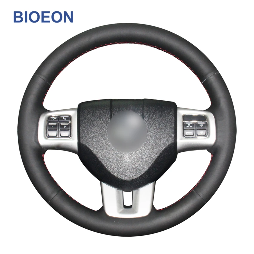 Black PU Artificial Leather Car Steering Wheel Covers for Dodge Challenger Charger Avenger Durango Journey Grand Caravan