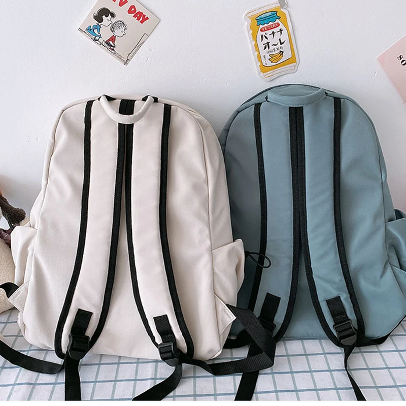 Большие вместительные одноцветные рюкзаки для ноутбука Хлопковые женские