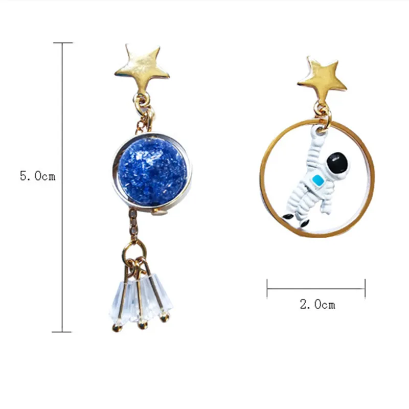 Новинка асимметричные серьги с пентаграммой 2019 корейские космические