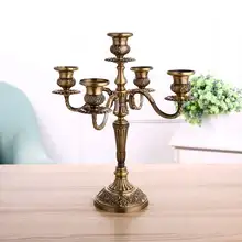 New Bronze Candelabra Metal 5-arms/3 arms Candle Holders Wedding Decoration Candlesticks Event Candle Stand Table Centerpiece