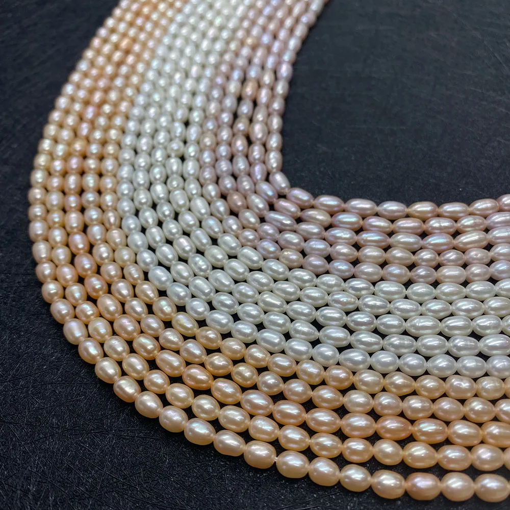 

1 Strand Irregular Oval Big Pearls Natural Freshwater Pearls Rice Beads for Women Jewelry DIY Bracelet Necklace Length 38cm