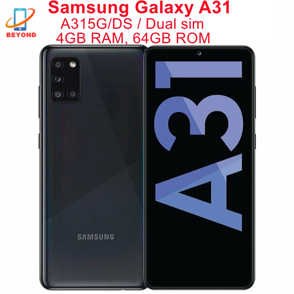 

Samsung Galaxy A31 A315G/DS Dual SIM Global Version 6.4" 4GB RAM 64GB ROM Octa Core 4 Camera NFC Original 4G LTE Cell Phone