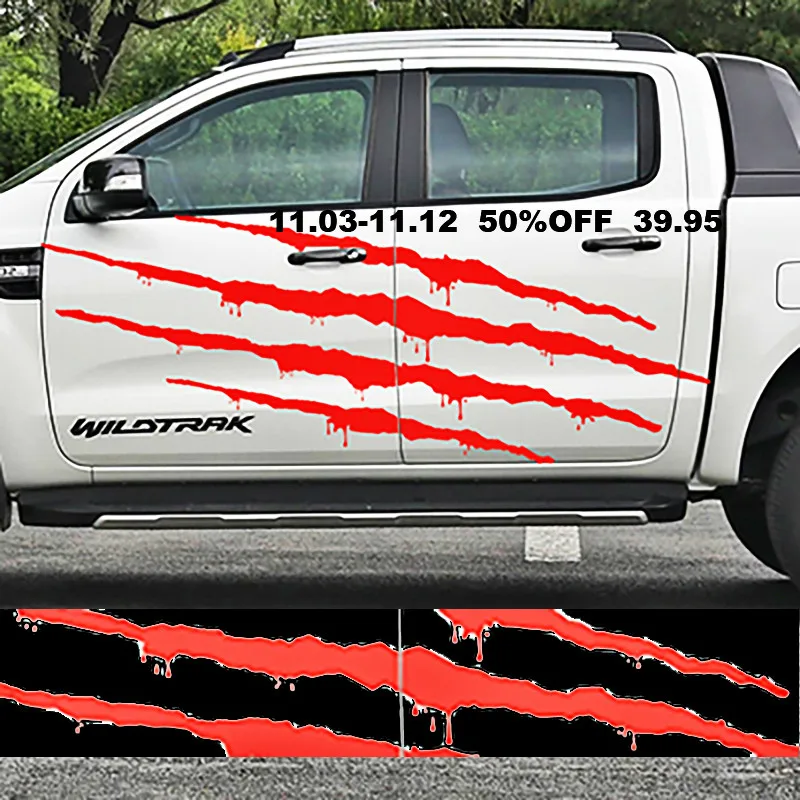 2 шт коготь царапины и тело крови сторона графическая виниловая Автомобильная