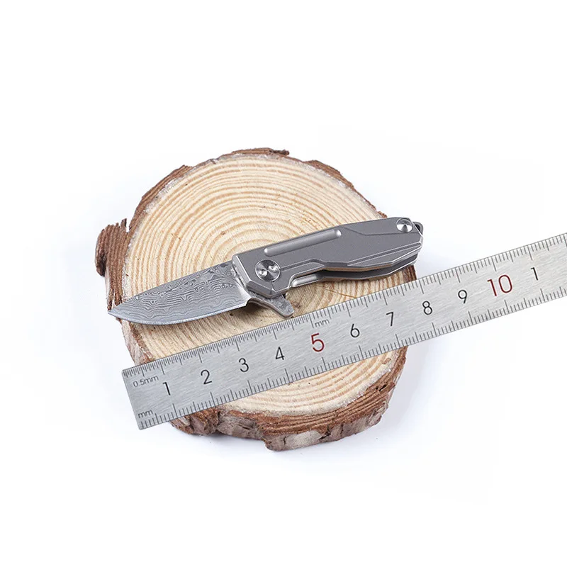 

Cutting Tools with Portable Pocket Knife Damascus, Camping Survival Knife D2 High Hardness Folding Knife Pocket Knife