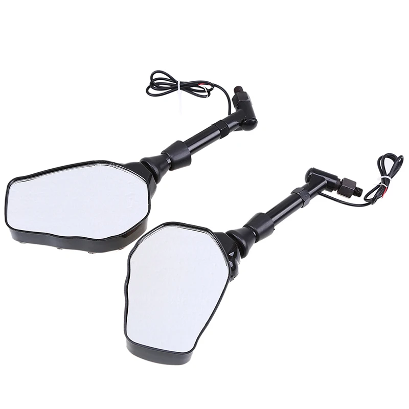 Зеркало заднего вида для мотоцикла POSSBAY 10 мм с черепом СВЕТОДИОДНЫЙ ПОВОРОТНЫЙ