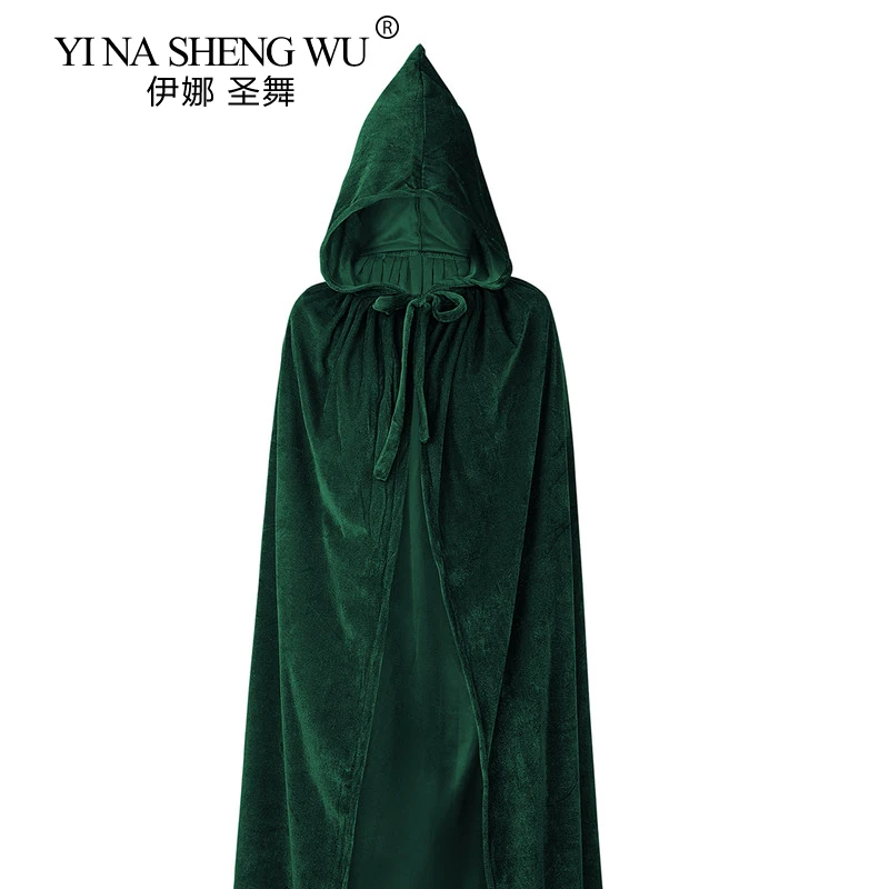 Бархатная накидка на Хэллоуин для взрослых средневековый костюм с капюшоном