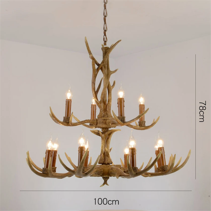 Скандинавский светодиодный подвесной светильник Chandelire E14, промышленный подвесной светильник, оленьи рога, спальня, гостиная, Кухонные светильники - Цвет корпуса: 12 Heads