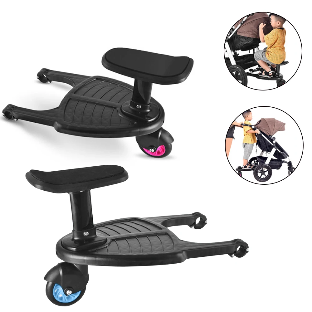 Children Stroller Pedal Adapter Trailer Twins  Scooter Hitchhiker Kids Standing Plate with Seat Stroller Accessory Glider Board