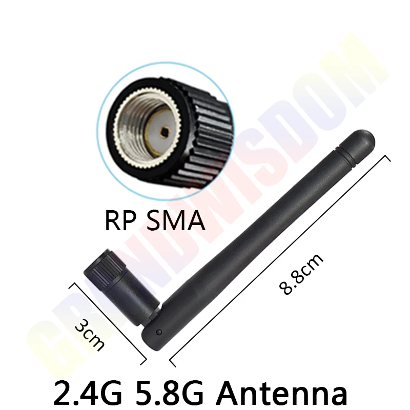 grandwisdom 6pcs 2.4g wifi Antenna 5.8 Ghz 2.4ghz 3dBi SMA feMale Connector Dual Band 5.8G pbx Antenne wireless router antena | Мобильные