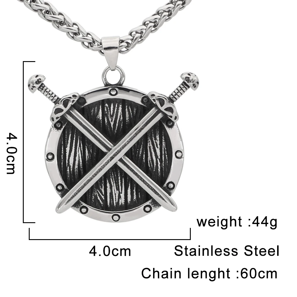 Мужской скандинавский Викинг щит меч талисман ожерелье с дизайном Руна