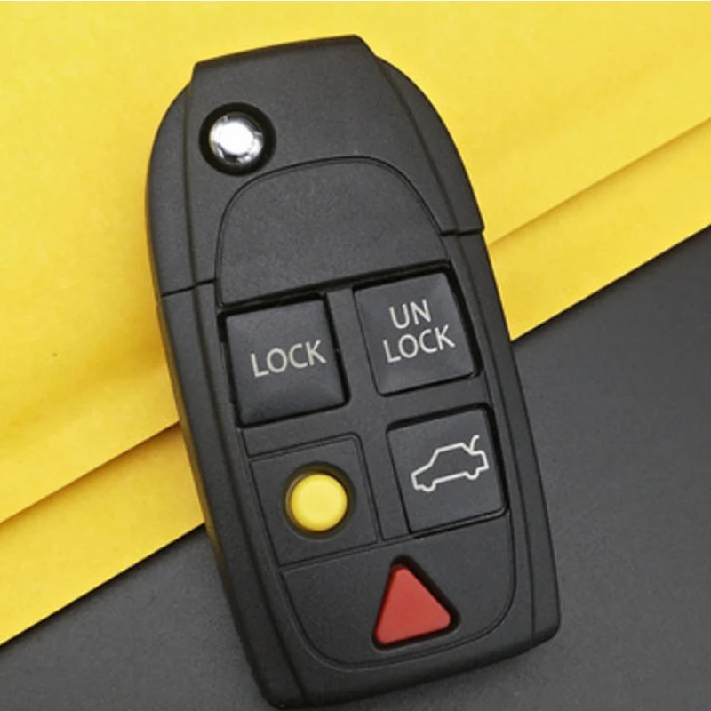 5 Button OkeyTech для Volvo S60 XC90 V50 S40 V70 S60 S70 S80 XC70 модифицированный откидной Складной автомобильный ключ чехол NE66 лезвие отправка переключателя - Цвет: 5 Button
