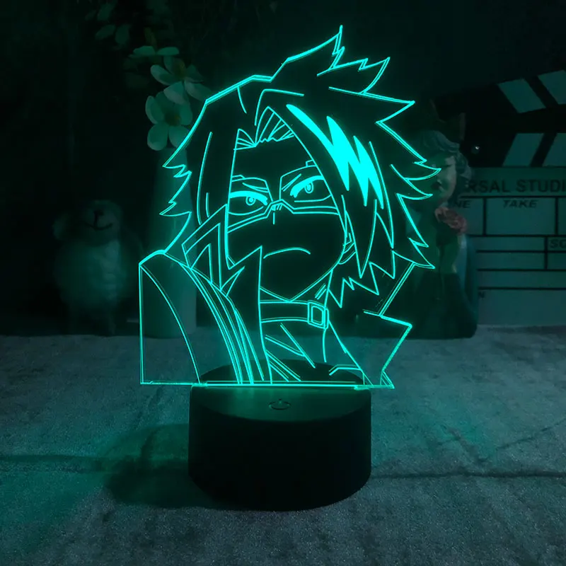 

3D Night Light Alarm Clock Base Light Color My Hero Academia Denki Kaminari Japanese Anime Manga Delivery Colorful with Remote