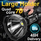 Мощный портативный светодиодный фонарик XHP70.2, перезаряжаемый поисковый светильник, водонепроницаемый точесветильник светильник с базовым фонарем для рыбалки