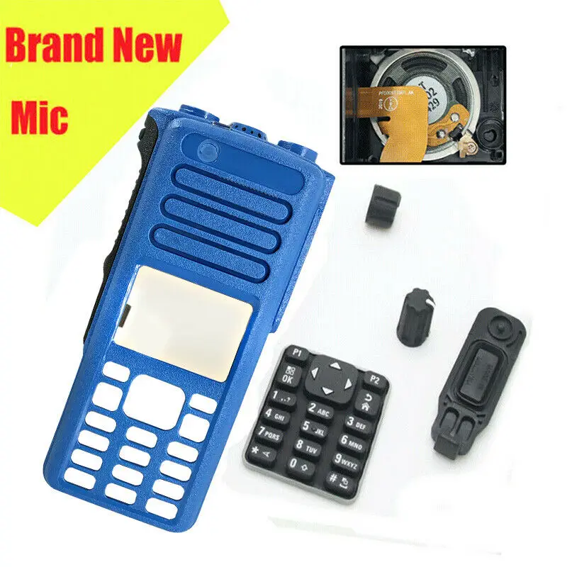 VBLL Walkie Replacement Repair Case Housing Cover Kit With Speaker+Mic for XPR7550E XIR P8668i DGP8550e XPR7580e Radio Blue