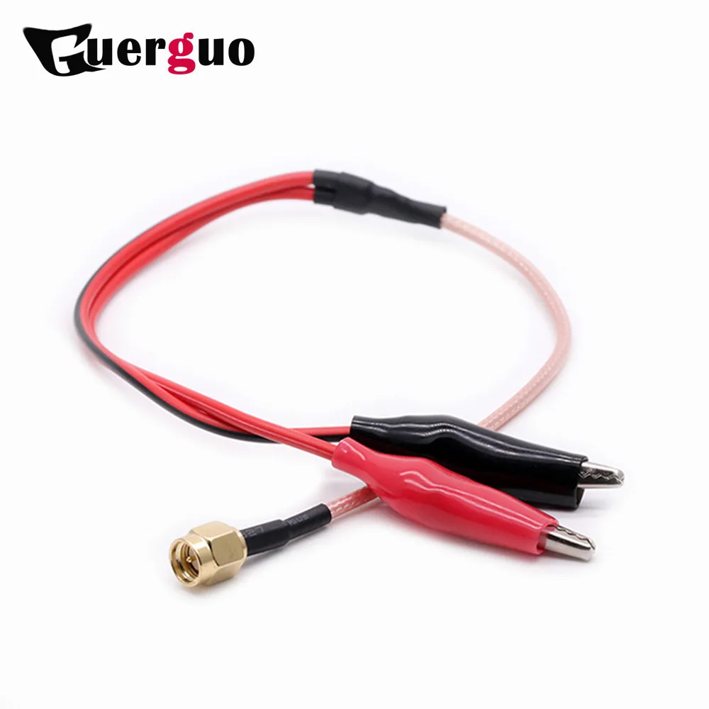 

10PCS RG316 RF Coaxial Cable SMA Male Plug to Dual Alligator Clips Red&Black Tester Lead Wire 50cm Connector