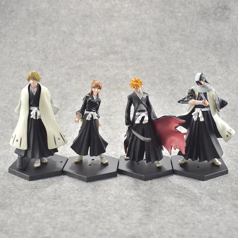 Bleach Куросаки Ичиго Кучики Бьякуя ПВХ фигурку Модель игрушки кукла 4 шт./компл. 10 ~ 12