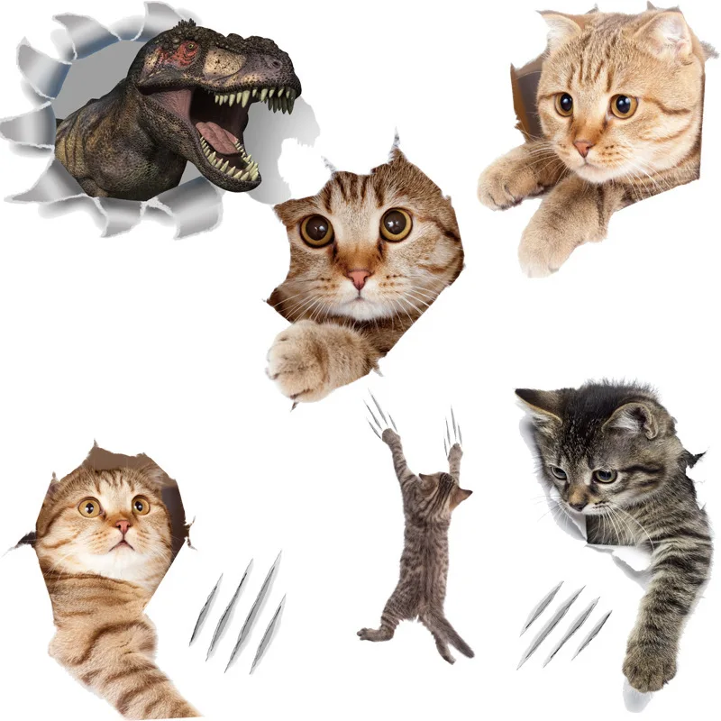 

WC Wall Stickers For The Bathroom Decorative Toilet Stickers WC Accessories Cartoon Cat Fridge Magnet 20*30 cm 1pc