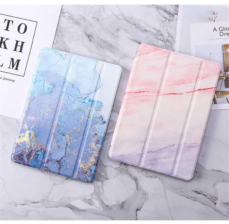 За счет складки, мягкая чехол для ipad Air 2 ipad 5 6 9,7 чехол с мраморным рисунком для ipad 234 ipad Mini 1 2 3 4 5 Redmi Pro 9,7 Pro 10,5