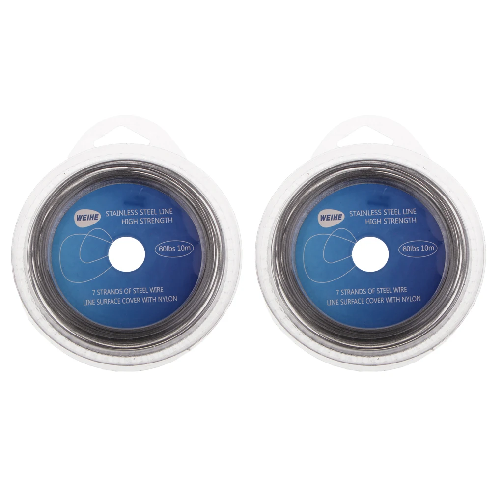 2 рулона 10 м 60 фунтов рыболовная леска поводок с нейлоновым покрытием проволока