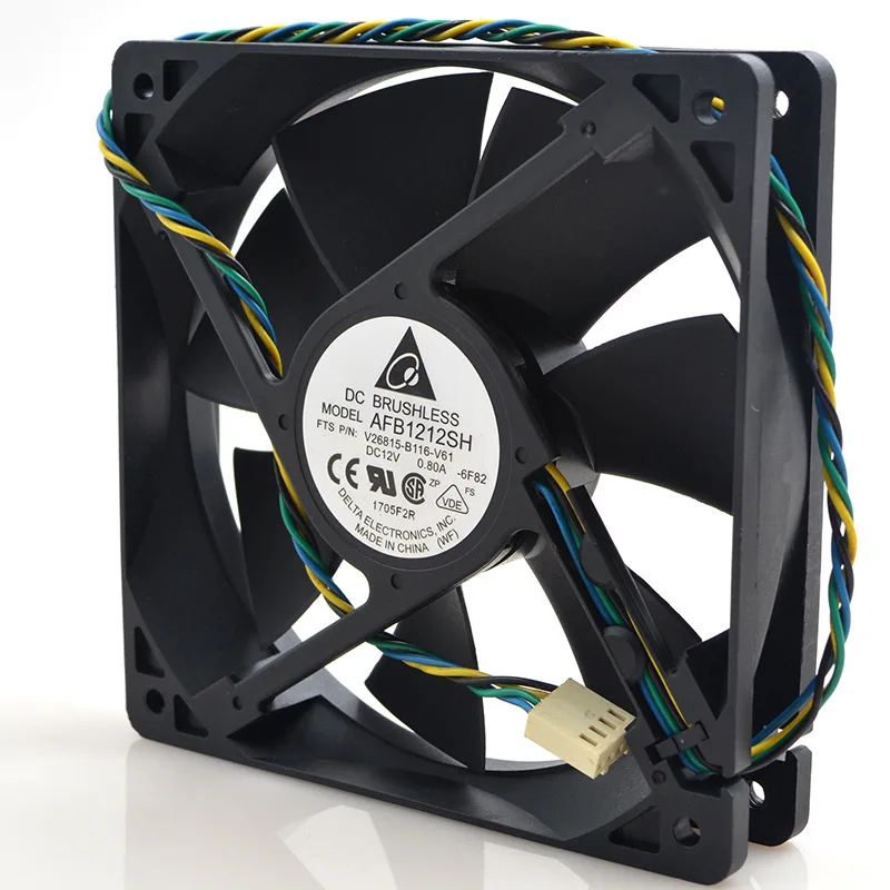 

Для Delta AFB1212SH 12V 0.80A 12025 12 в форме ручки с двумя шарами 4-провод pwm Скорость регулирующий Вентилятор охлаждения