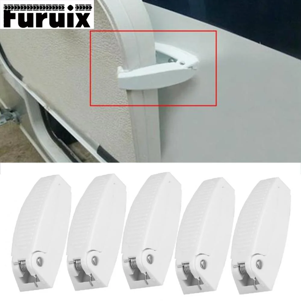 

5Pcs Door and Window Buckle Limiter Trailer Travel Luggage Car Accessories White ABS Sutomatic Door and Window Buckle Camper