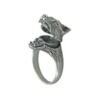 Мужское кольцо властный волк в стиле ретро
