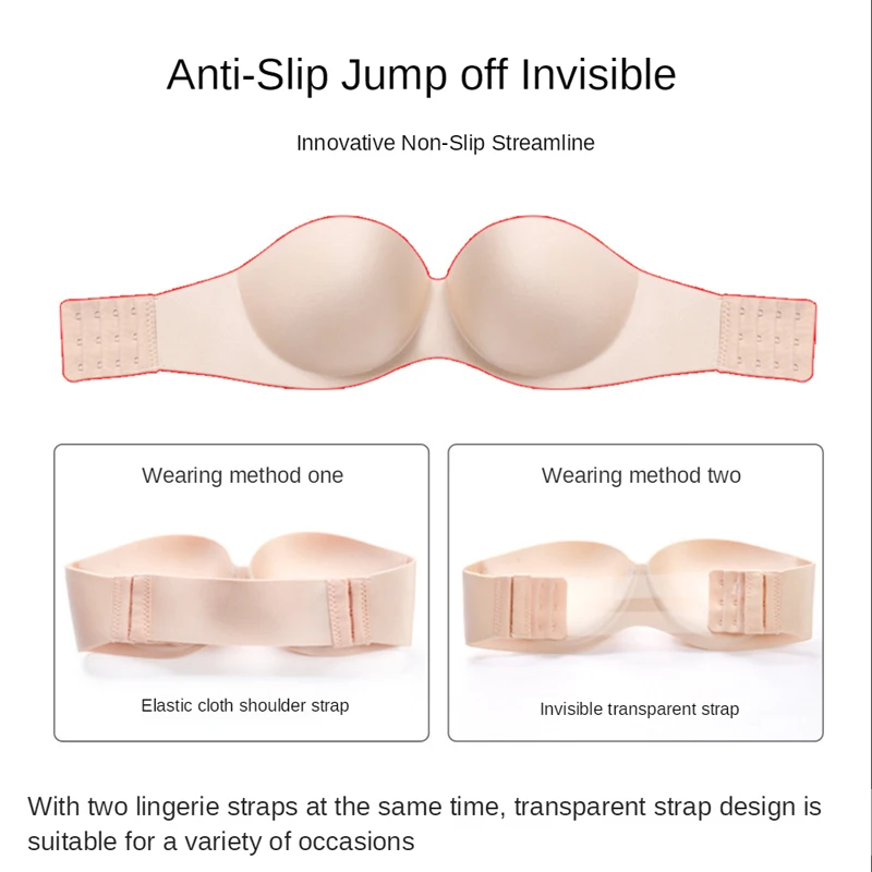 

Strapless Bras for Women Push Up Bras Brassiere Bralette Underwear Sexy Lingerie Underwire Invisible D Cup Ladies Bra 2021 New